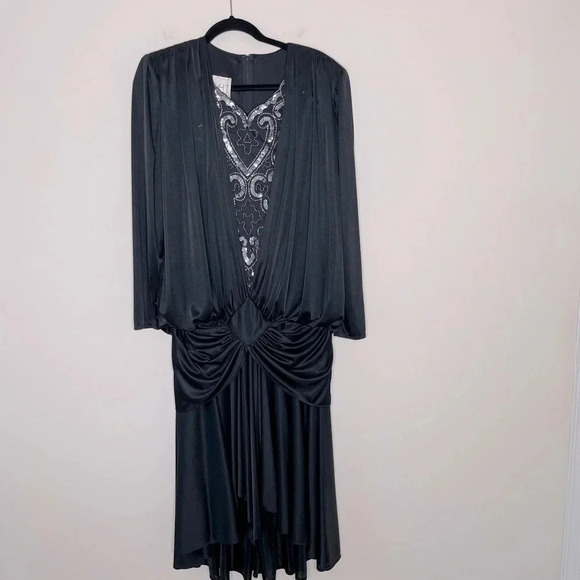 Crown Vintage Rothschild Draped. Structure Dress Beaded whimsygoth steampunk - Picture 1 of 11